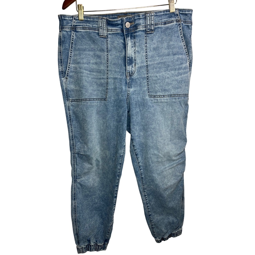 Torrid Denim Joggers Women 16R Light Wash High Rise Elastic Cuff Utility Pocket